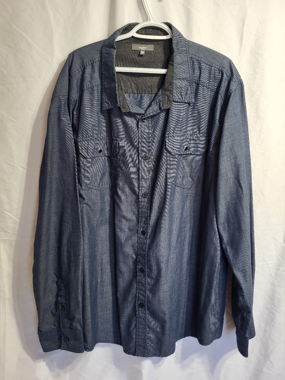Mountain Ridge Blue Button-Up Shirt - 3XL